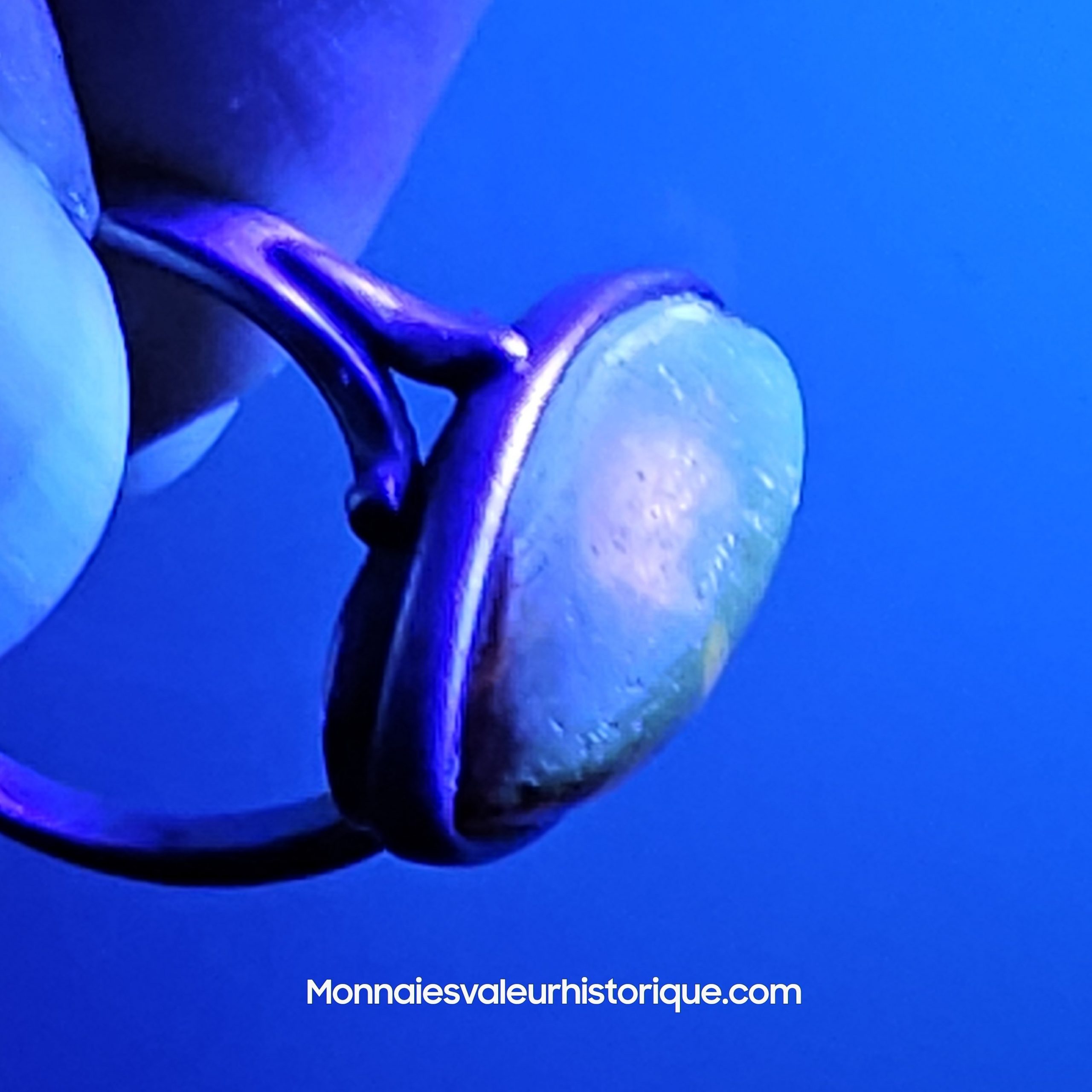 Bague Marquise Vintage en Ambre de la Baltique – Intaglio Floral & Argent – Image 5