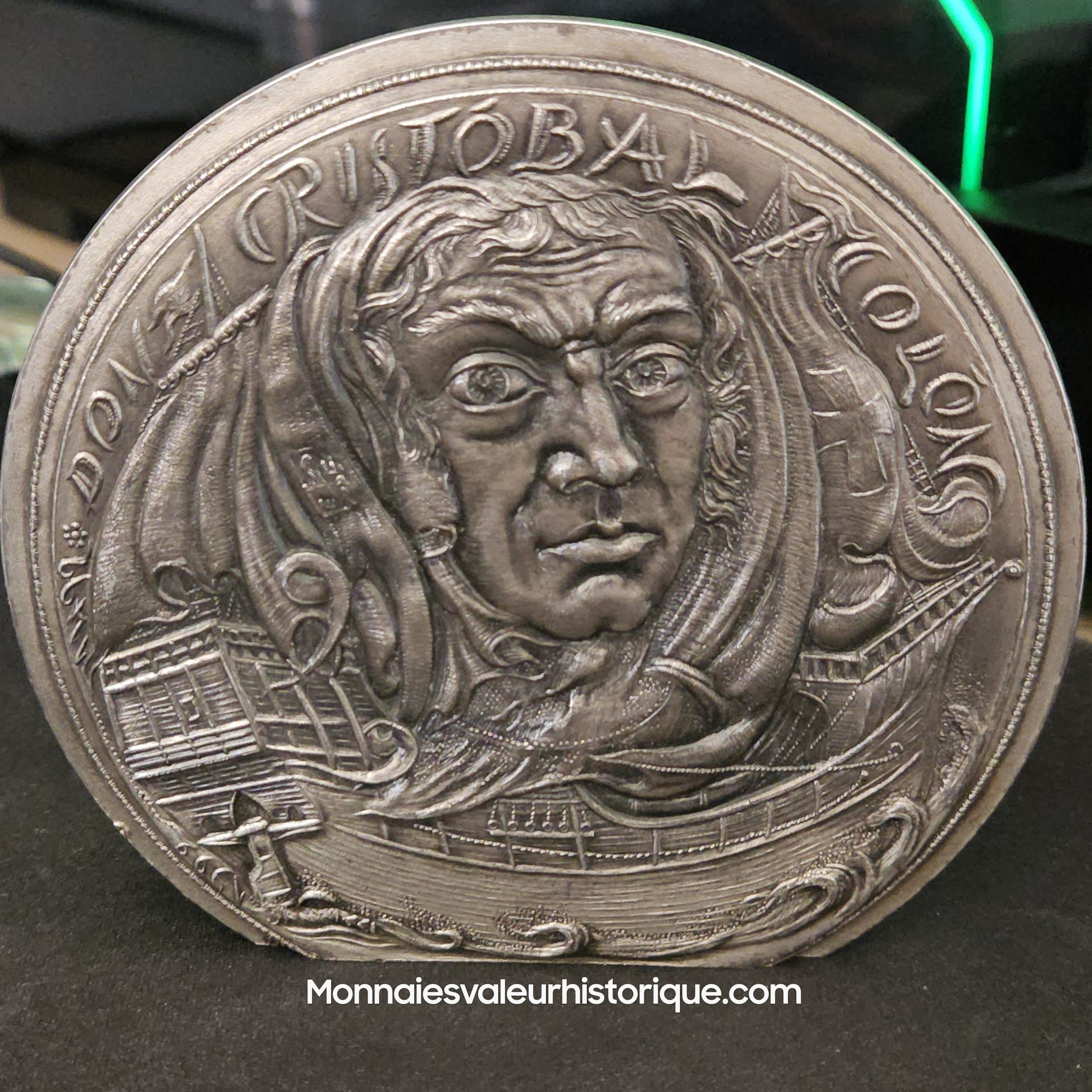 Médaille Sculpture « FLEUR DE BRONZE » – Christophe Colomb (1992) – Image 6