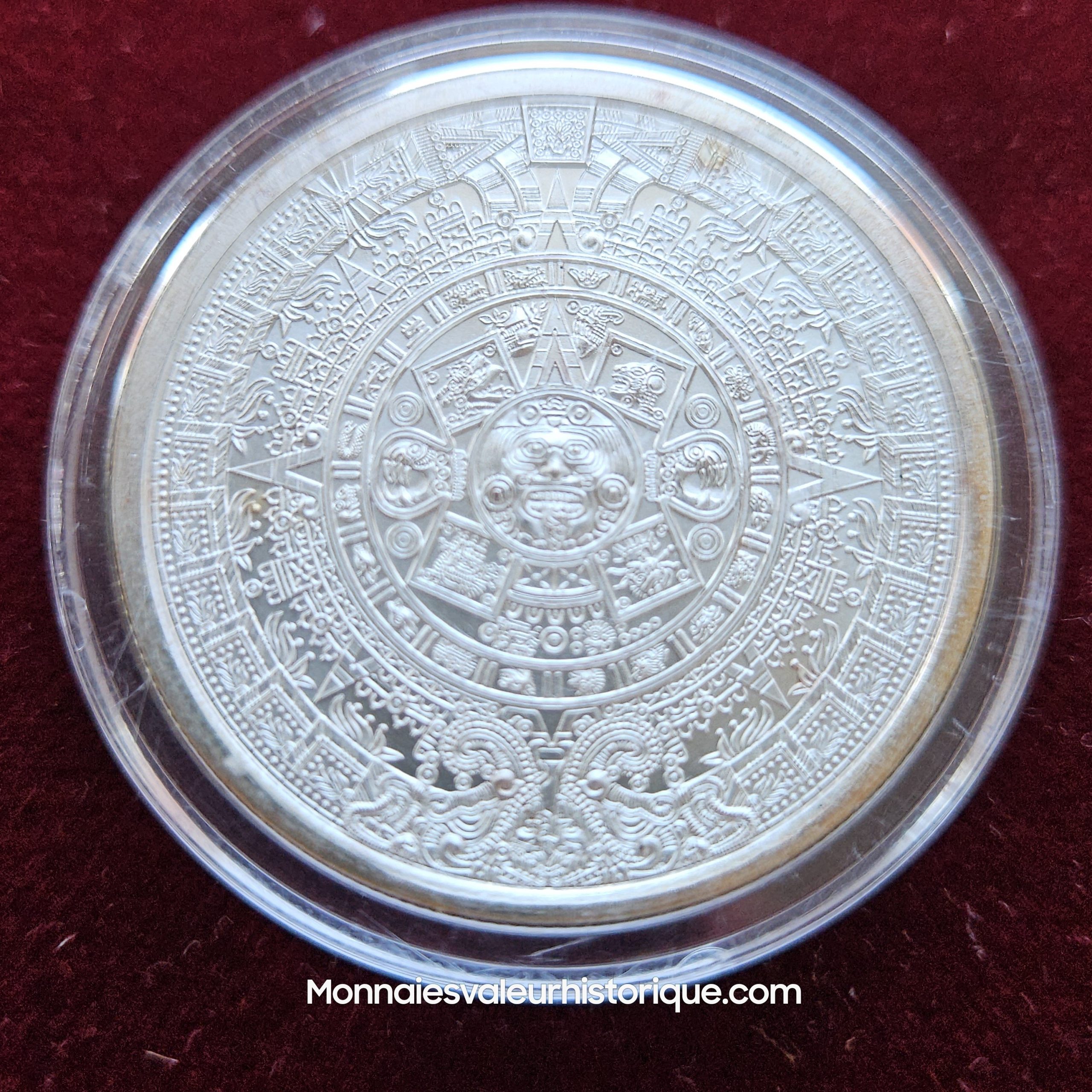 🇲🇽 1 oz Silver Round – Calendrier Aztèque & Empereur Cuauhtémoc – Image 3
