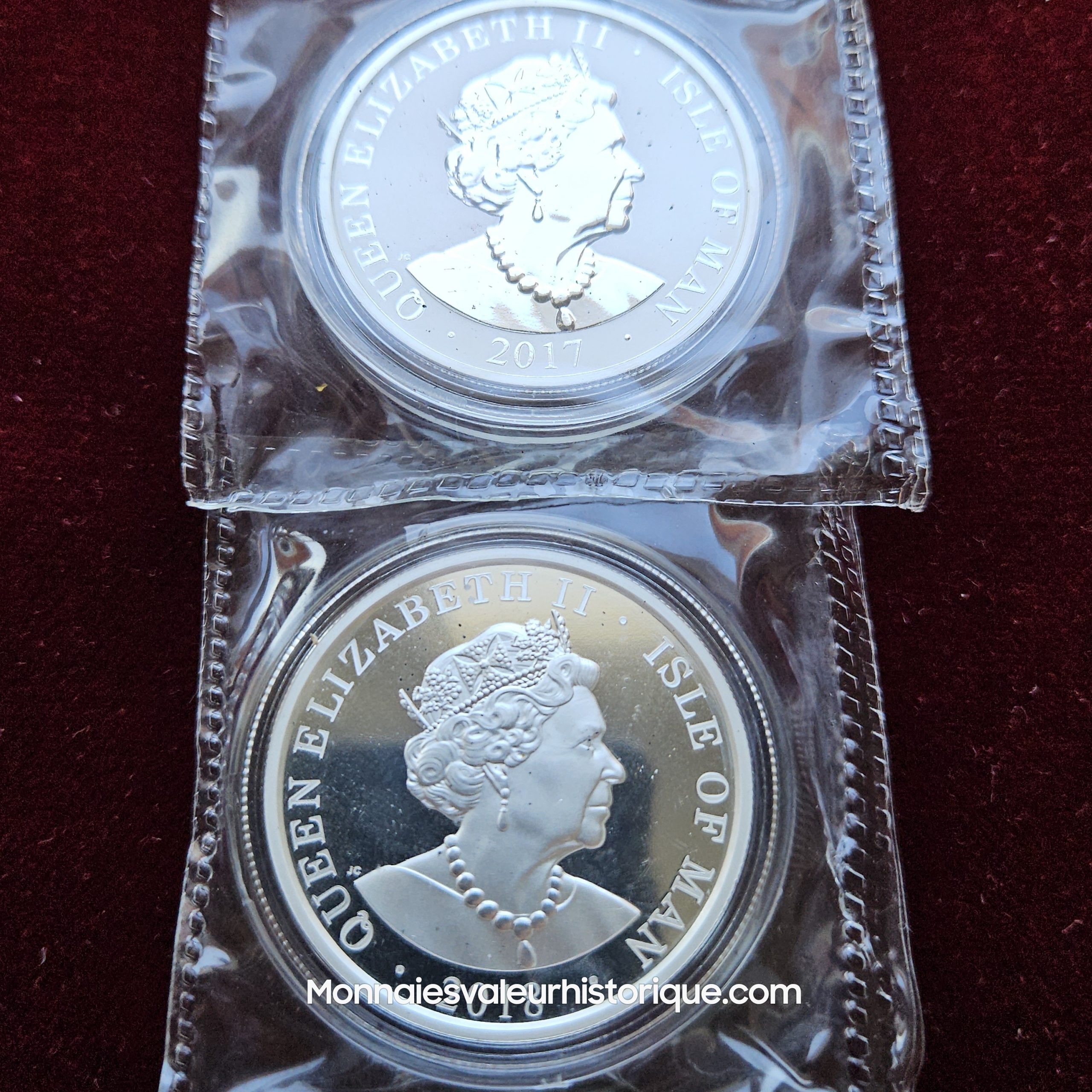 🇮🇲 Lot 2 oz Silver Isle of Man Angel (2017 Proof & 2018 Reverse Proof) – Image 4