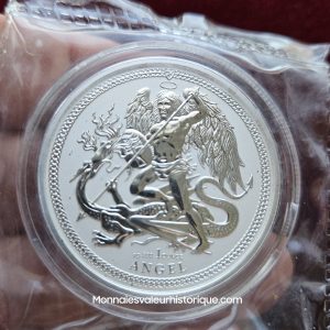 🇮🇲 Lot 2 oz Silver Isle of Man Angel (2017 Proof & 2018 Reverse Proof)