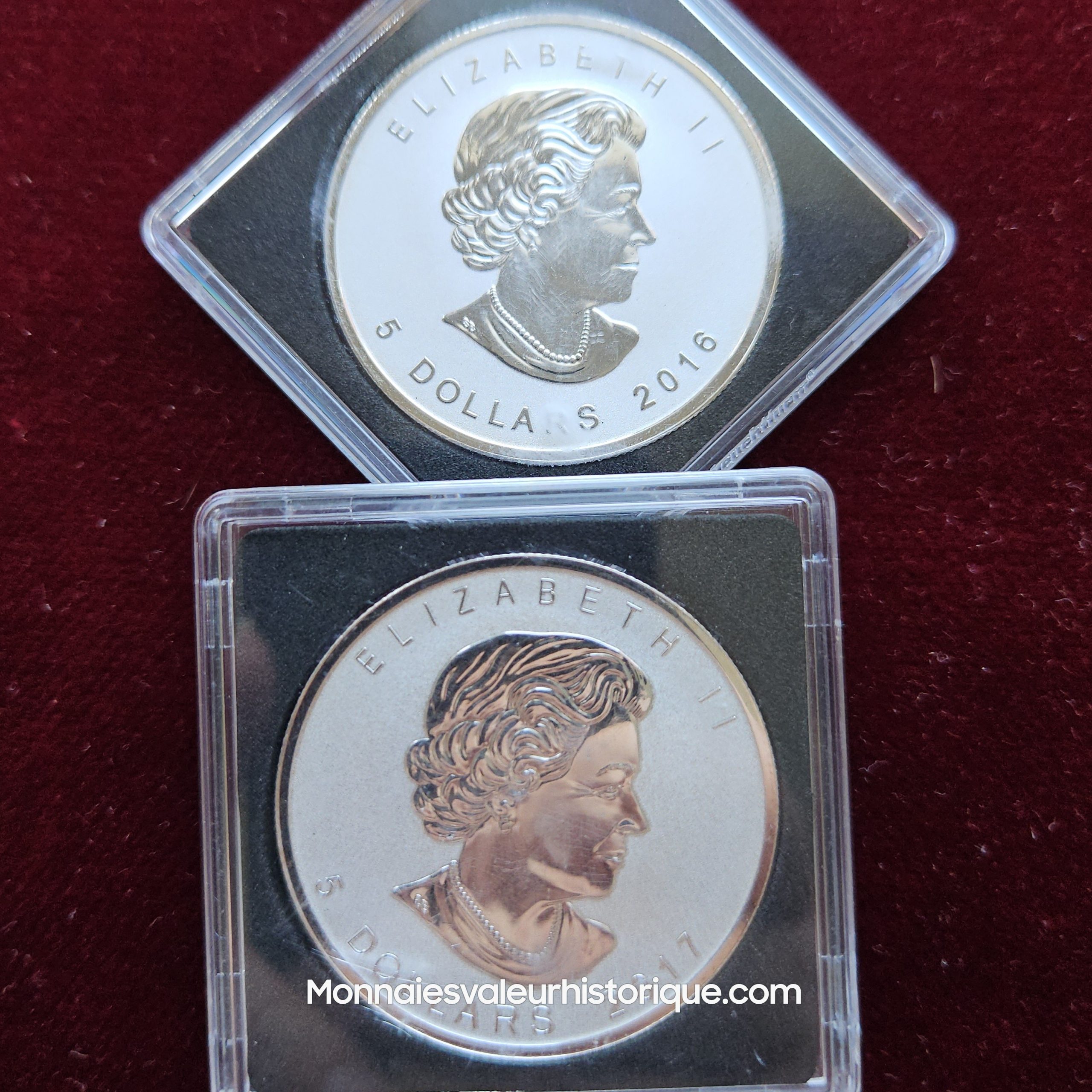 🇨🇦 Lot 2 oz Silver Maple Leaf (2016 & 2017) – Panda Privy Mark – Reverse Proof – Image 4