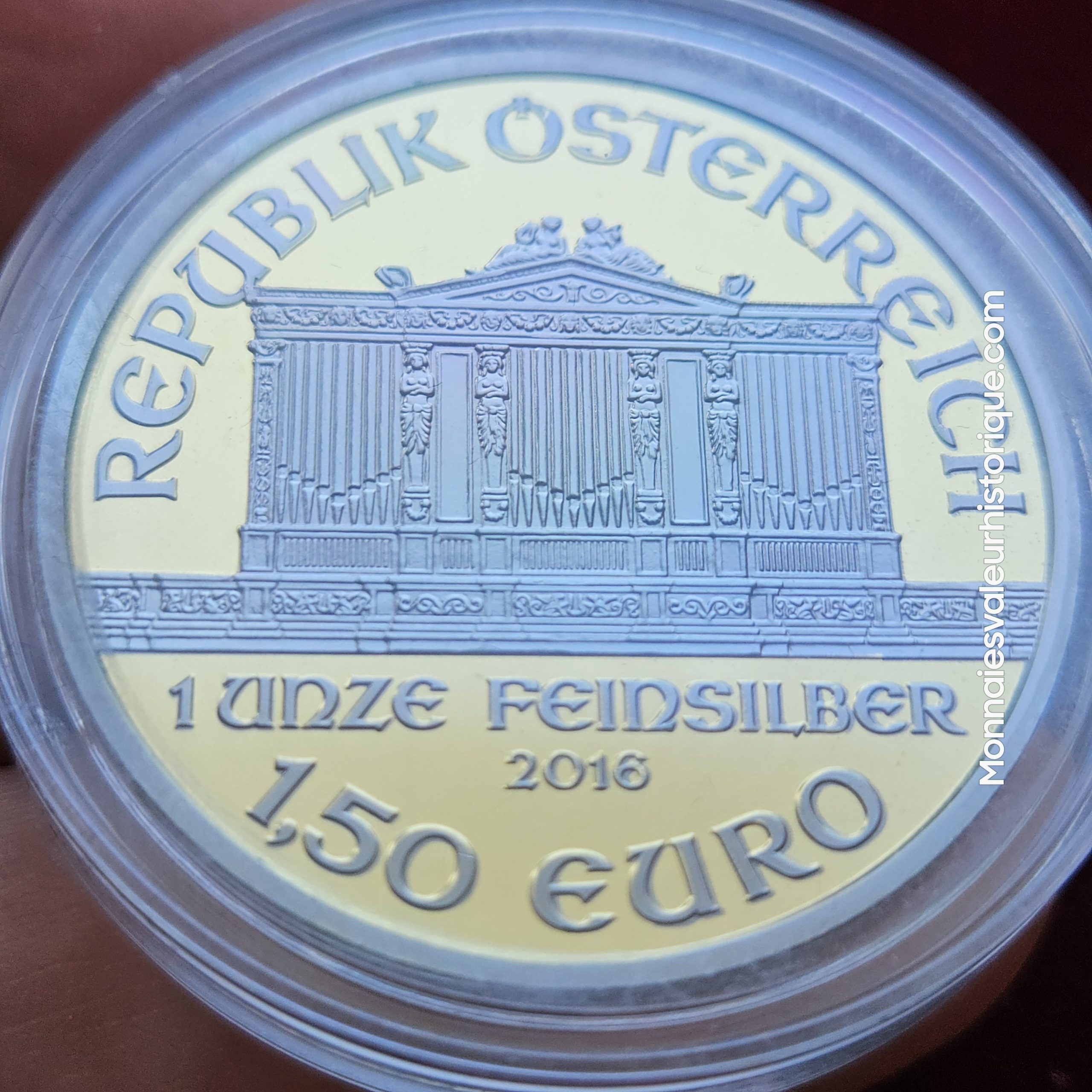 🇦🇹 1 oz Silver Vienna Philharmonic 2016 – Black Ruthenium & 24K Gold – N° 178 / 200 – Image 2