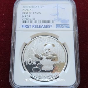🇨🇳 30 g Silver Panda 2017 – NGC MS69 First Release – 10 Yuan