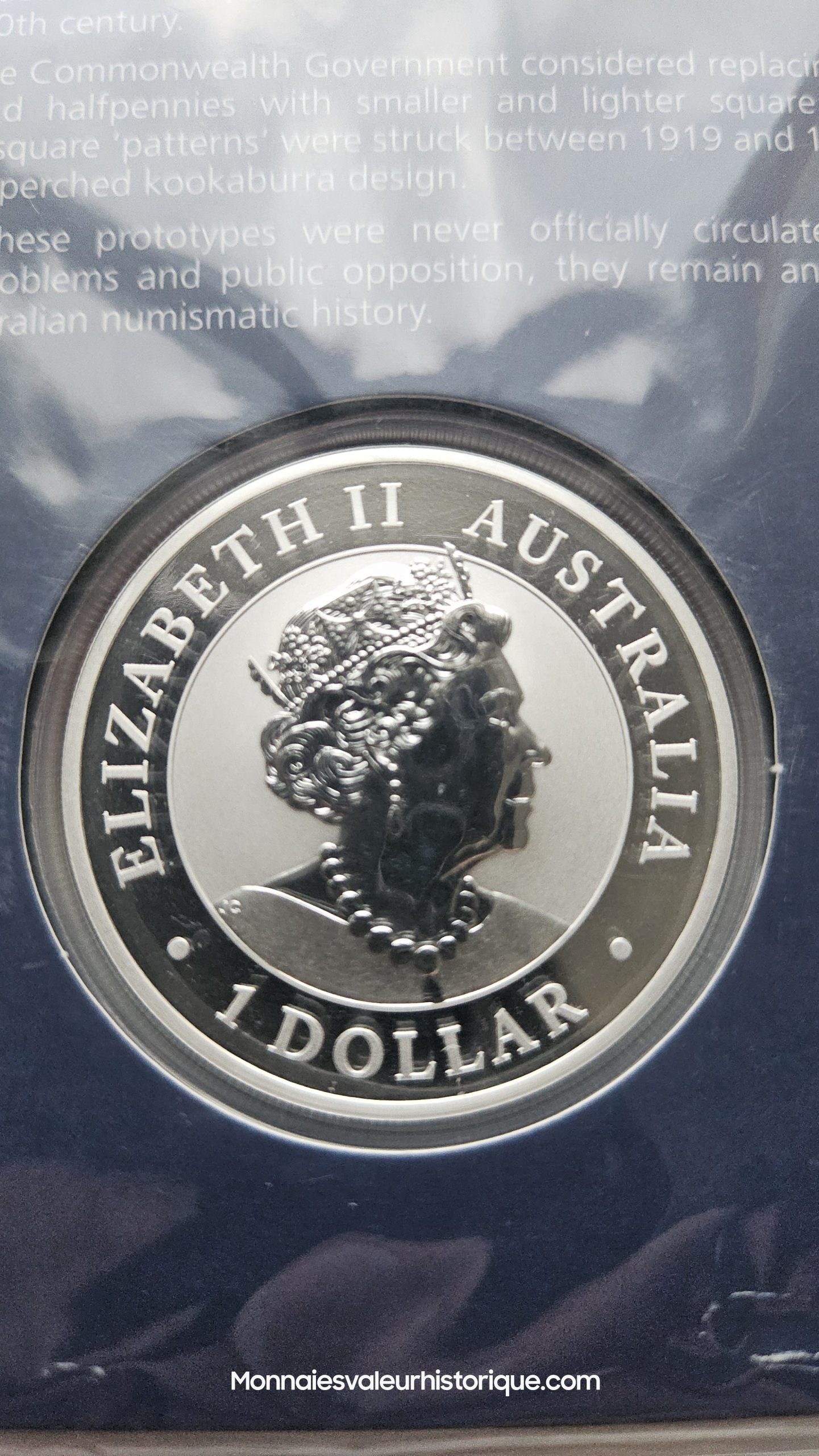 🇦🇺 1 oz Silver Kookaburra 2019 – 100th Anniversary Square Penny Privy Mark (Perth Money Expo Special) – Image 3