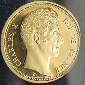 L'OR DE LA FRANCE Médaille moderne Essai de la 100 Francs or Charles X