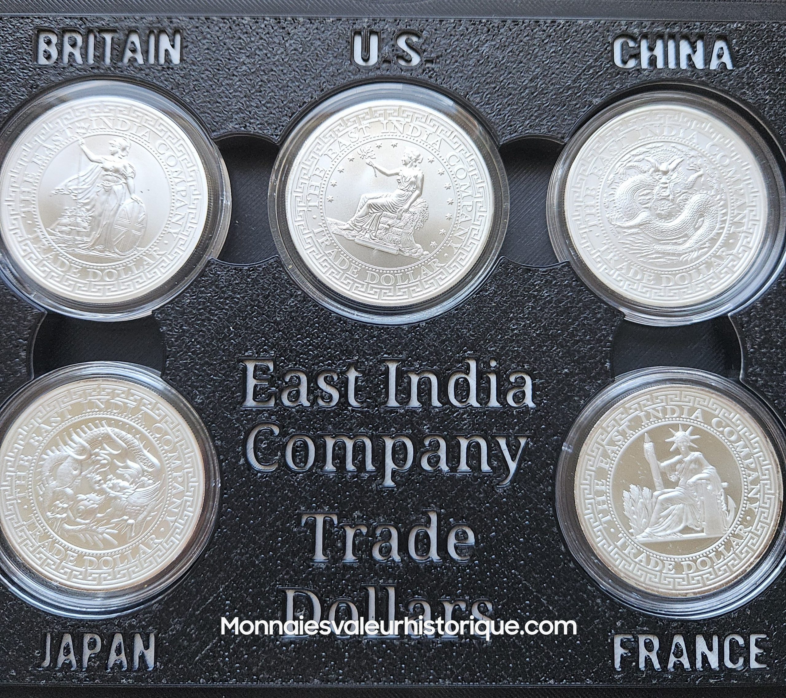 Coffret PRESTIGE 5 oz Argent – Collection Trade Dollars (2018–2020) – 5 Monnaies – Image 3