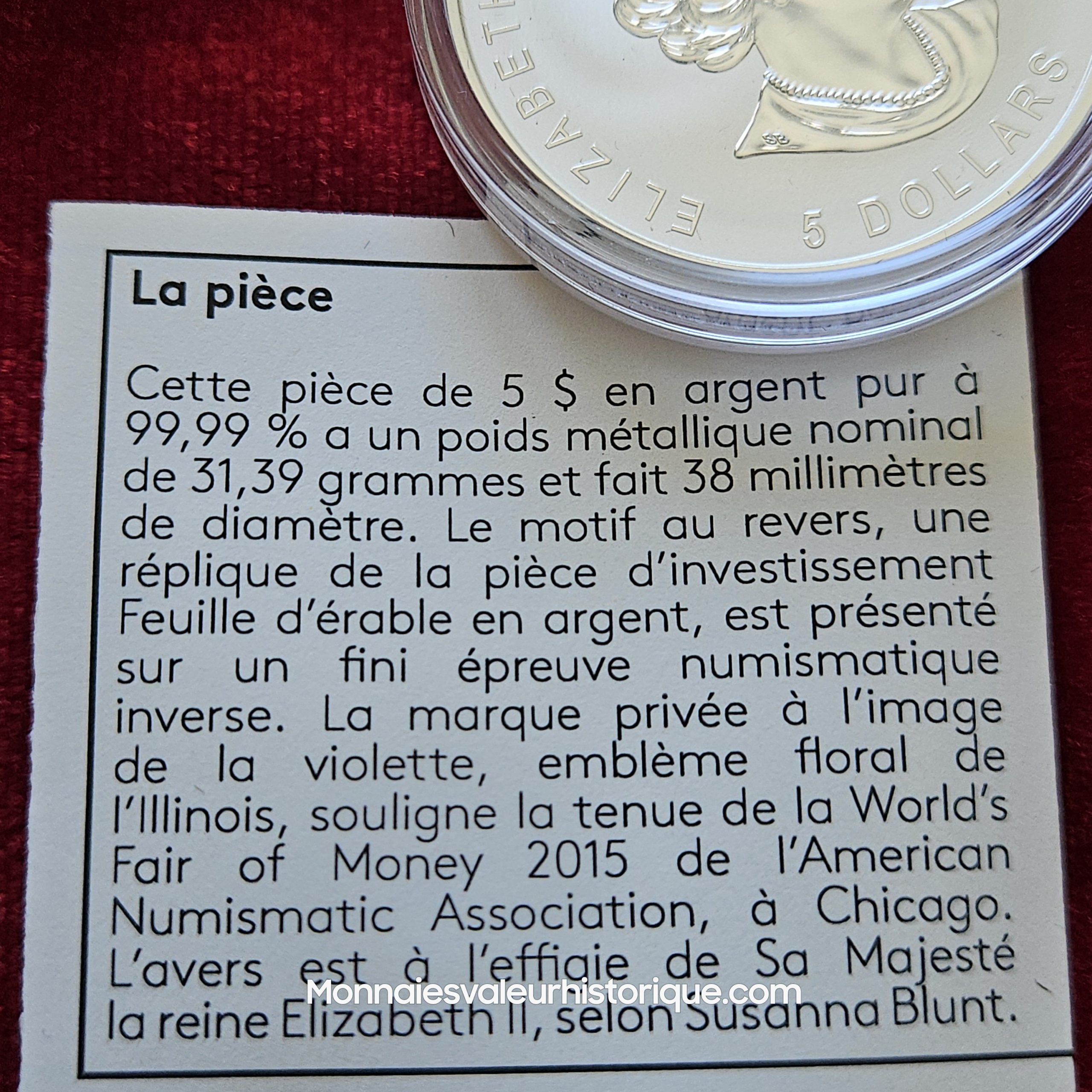 🇨🇦 1 oz Silver Maple Leaf 2015 – Special Edition ANA Chicago – Coffret Officiel – Image 6