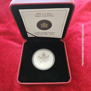 🇨🇦 1 oz Silver Maple Leaf 2004 – Commémorative 60ᵉ Anniversaire du Débarquement (D-Day)