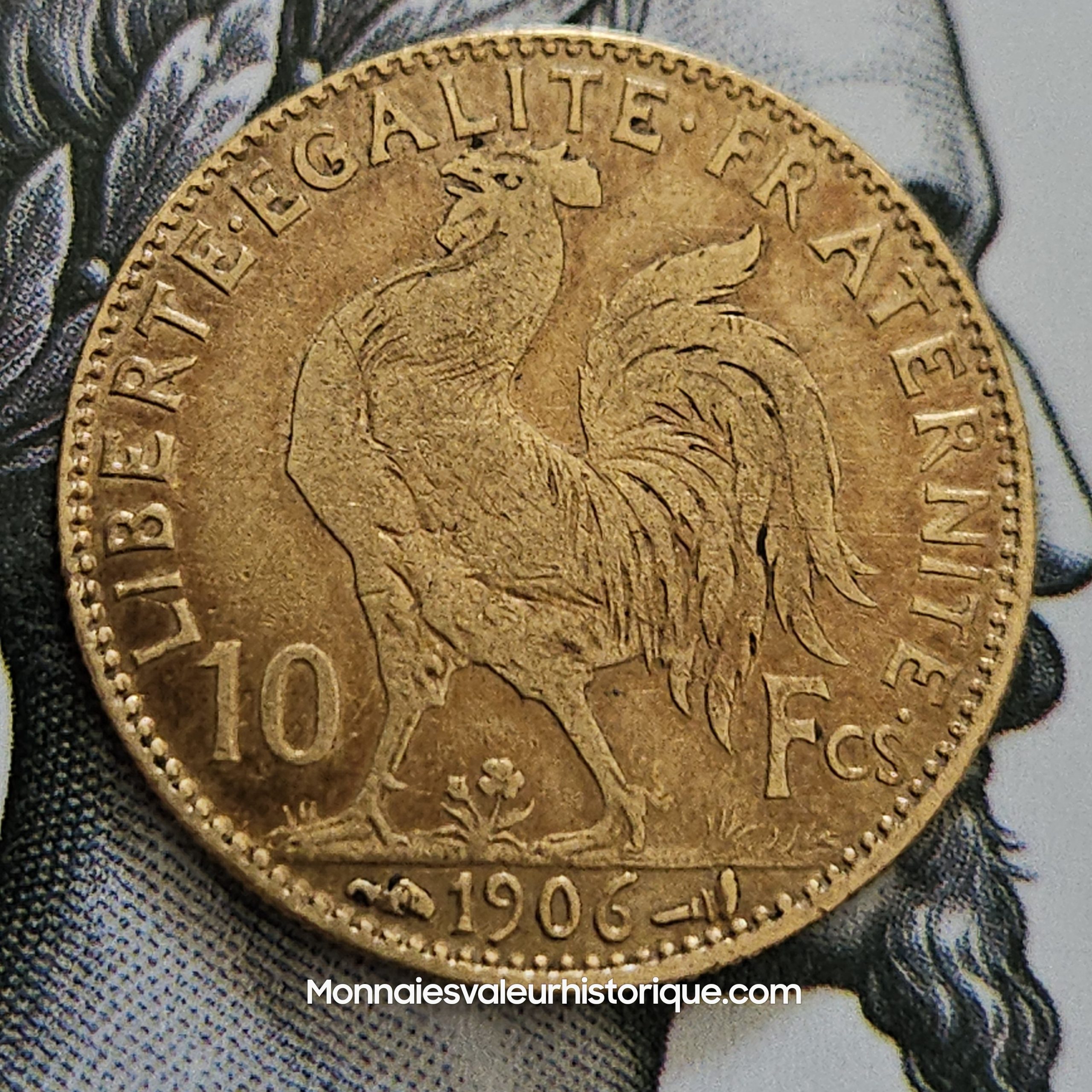 10 francs Coq 1906 Paris F.509/7 SUP – Image 2