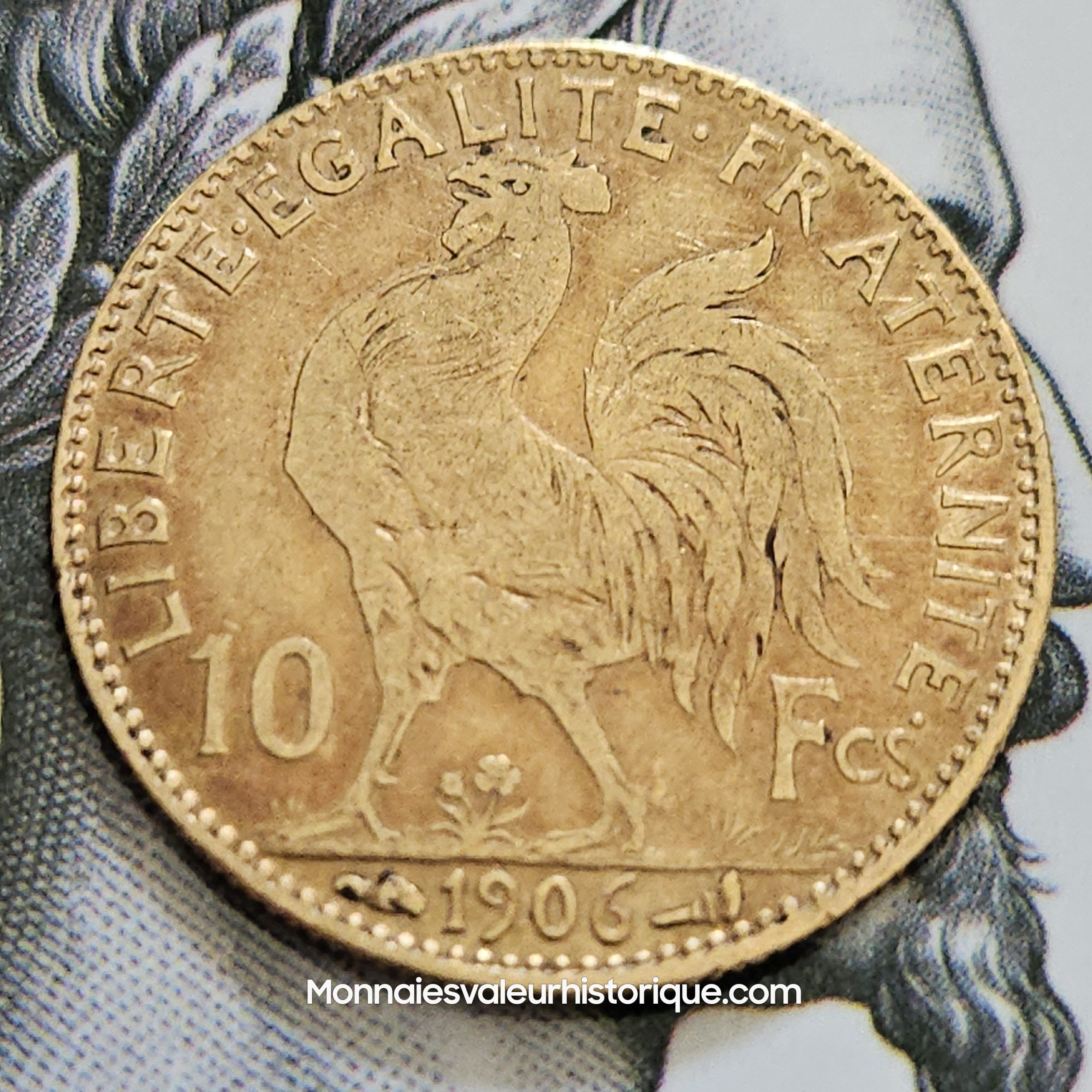 10 francs Coq 1906 Paris F.509/7 SUP – Image 4