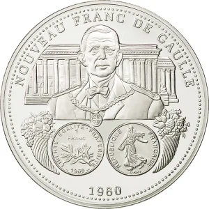 Nouveau Franc De Gaulle FDC Argent pur 999