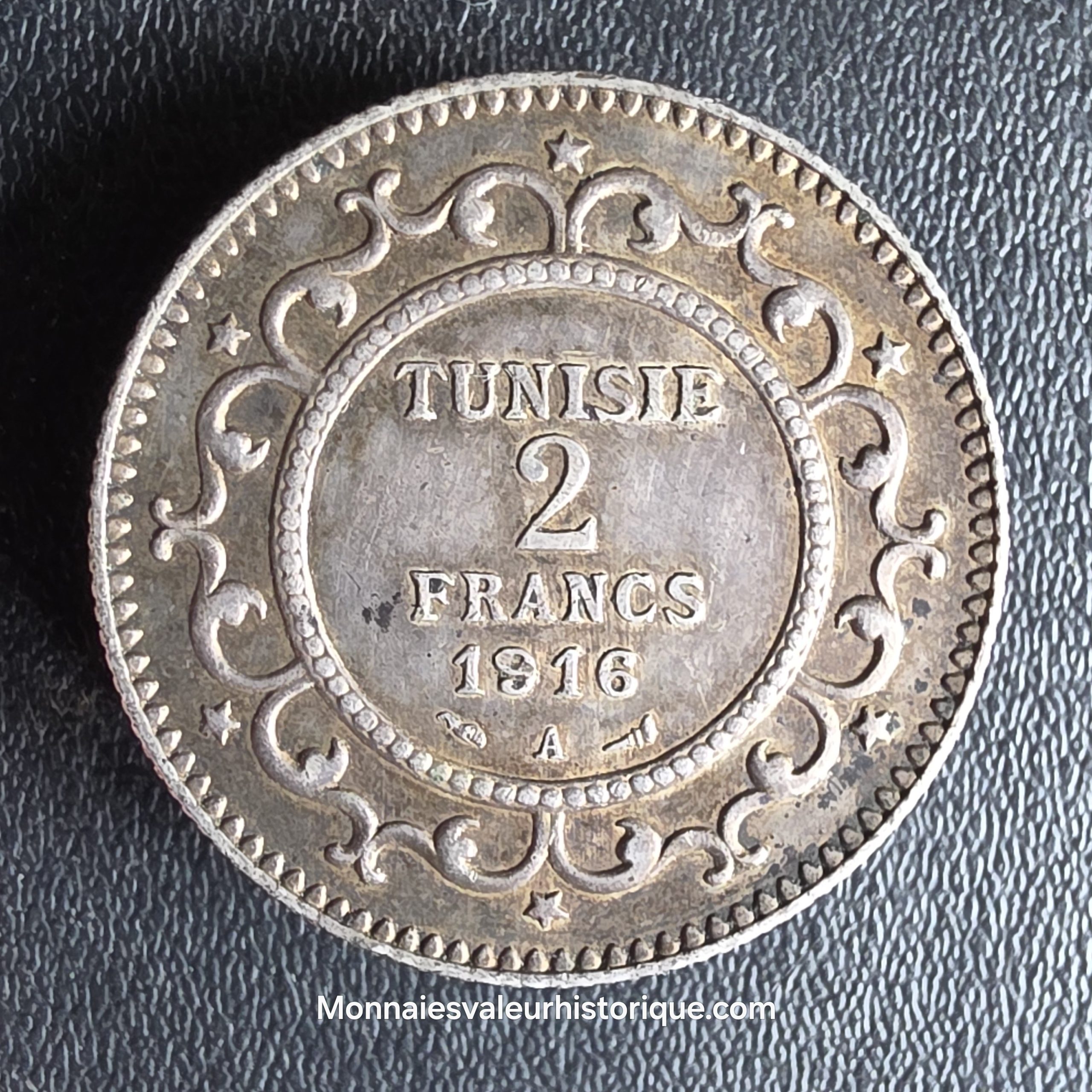 TUNISIE - PROTECTORAT FRANÇAIS 2 Francs AH1335 1916 Paris – Image 3