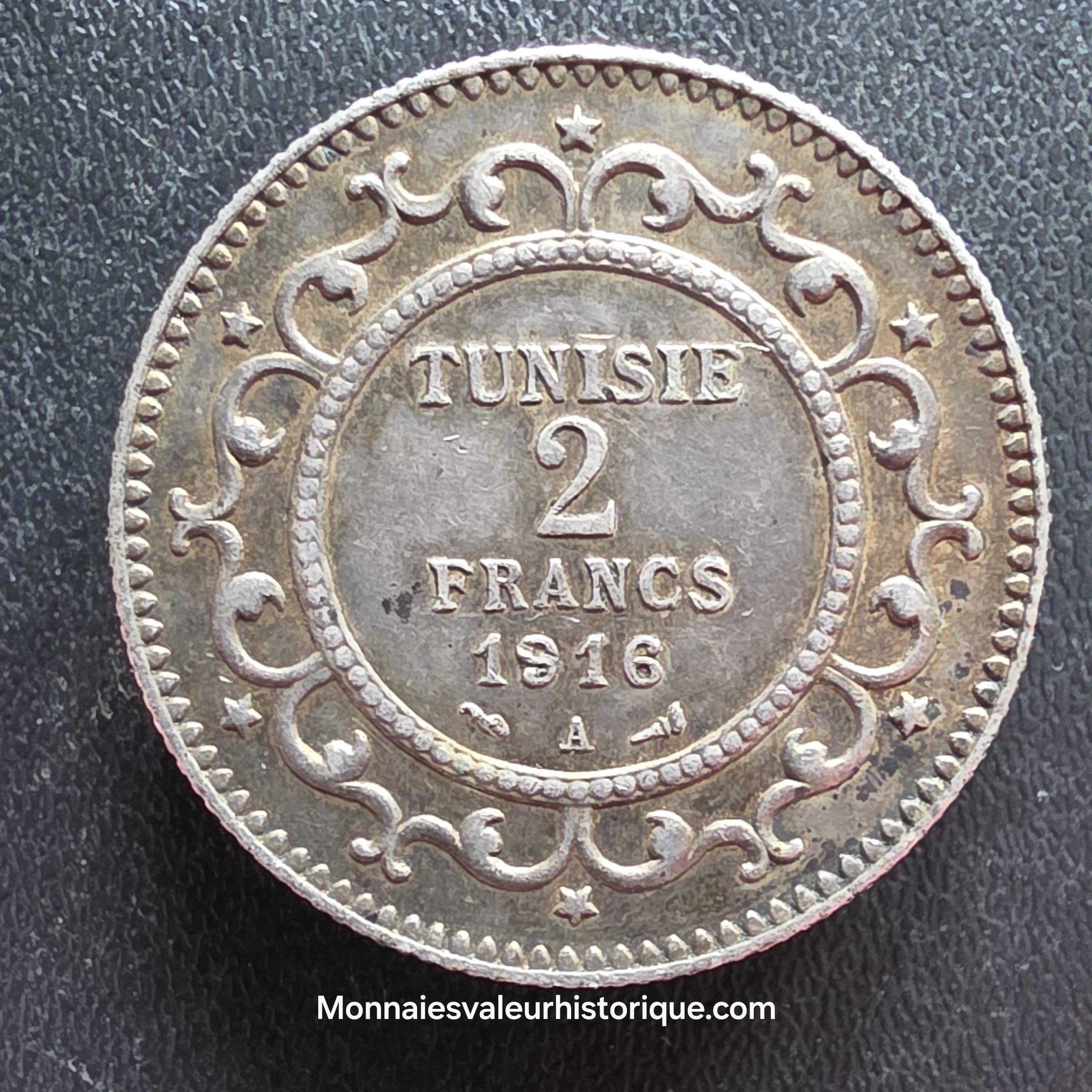 TUNISIE - PROTECTORAT FRANÇAIS 2 Francs AH1335 1916 Paris – Image 5